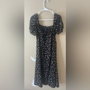 Floral Black Dress